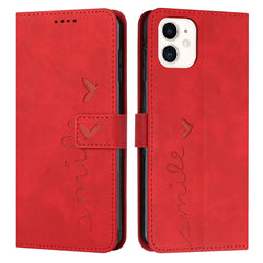 Skin Feel Heart Pattern Leather Phone Case, For iPhone 13, For iPhone 13 Pro, For iPhone 13 Pro Max, For iPhone 12 / 12 Pro, For iPhone 12 Pro Max, For iPhone 11