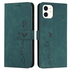 Skin Feel Heart Pattern Leather Phone Case, For iPhone 13, For iPhone 13 Pro, For iPhone 13 Pro Max, For iPhone 12 / 12 Pro, For iPhone 12 Pro Max, For iPhone 11