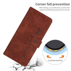 Skin Feel Heart Pattern Leather Phone Case, For iPhone XS / X, For iPhone XS Max, For iPhone XR, For iPhone SE 2022 / SE 2020 / 8 / 7