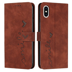 Skin Feel Heart Pattern Leather Phone Case, For iPhone XS / X, For iPhone XS Max, For iPhone XR, For iPhone SE 2022 / SE 2020 / 8 / 7