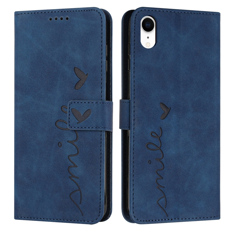 Skin Feel Heart Pattern Leather Phone Case, For iPhone XS / X, For iPhone XS Max, For iPhone XR, For iPhone SE 2022 / SE 2020 / 8 / 7