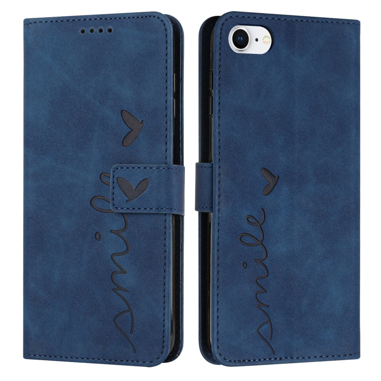 Skin Feel Heart Pattern Leather Phone Case, For iPhone XS / X, For iPhone XS Max, For iPhone XR, For iPhone SE 2022 / SE 2020 / 8 / 7