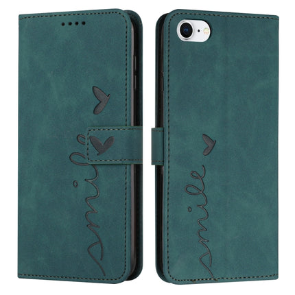 Skin Feel Heart Pattern Leather Phone Case, For iPhone XS / X, For iPhone XS Max, For iPhone XR, For iPhone SE 2022 / SE 2020 / 8 / 7
