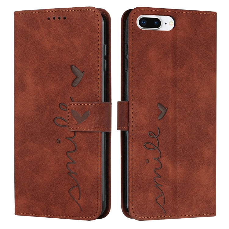 Skin Feel Heart Pattern Leather Phone Case, For iPhone 8 Plus / 7 Plus / 6 Plus