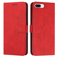 Skin Feel Heart Pattern Leather Phone Case, For iPhone 8 Plus / 7 Plus / 6 Plus