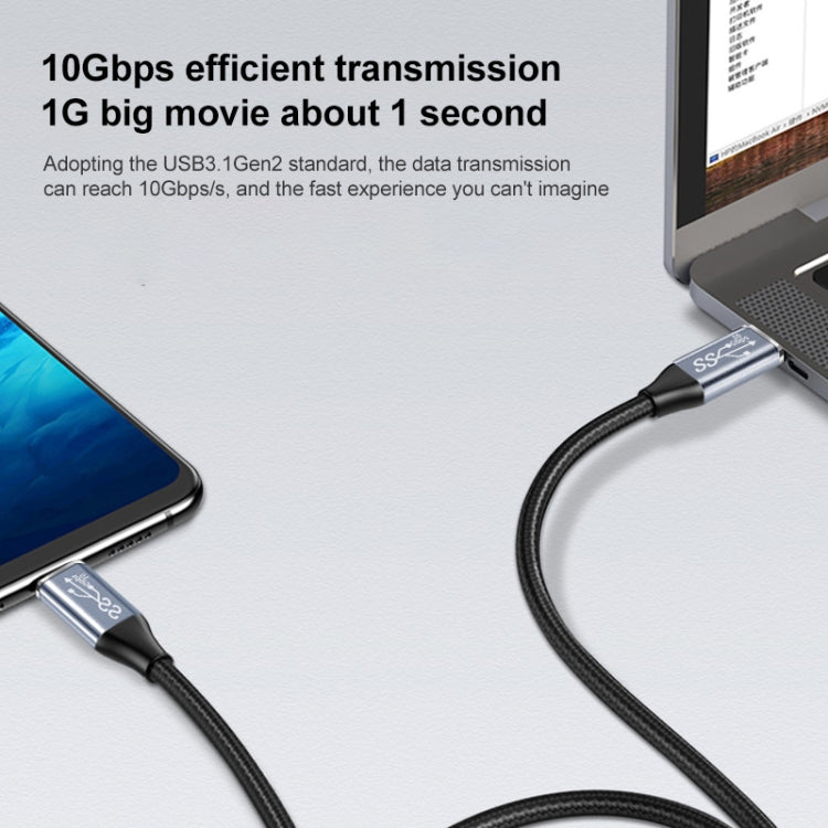 10Gbps USB-C / Type-C Male to Female Charging Data Transmission Extension Cable, 25cm, 50cm, 1m