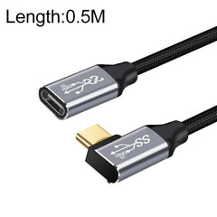 10Gbps USB-C / Type-C Female to Male Elbow Charging Data Transmission Extension Cable, 25cm, 50cm, 1m