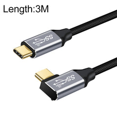 10Gbps USB-C / Type-C Male Straight to Male Elbow Charging Data Transmission Cable, 50cm, 1m, 1.5m, 2m, 3m