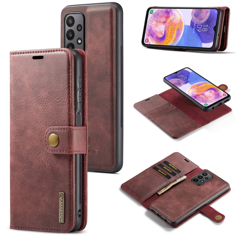 DG.MING Crazy Horse Texture Detachable Magnetic Leather Phone Case, For Samsung Galaxy A23 5G