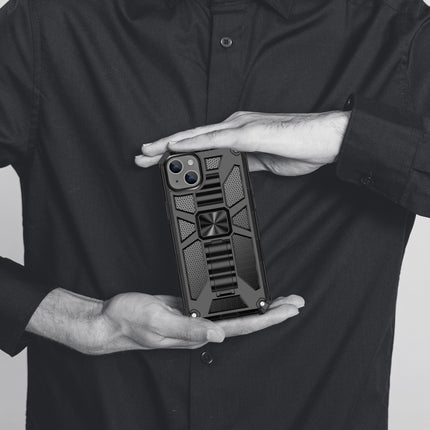 Armor Shockproof TPU + PC Magnetic Protective Phone Case with Holder, For iPhone 14, For iPhone 14 Pro, For iPhone 14 Pro Max, For iPhone 14 Plus