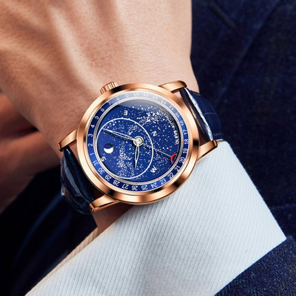 OLEVS 9923 Luminous Starry Dial Automatic Mechanical Men Watch