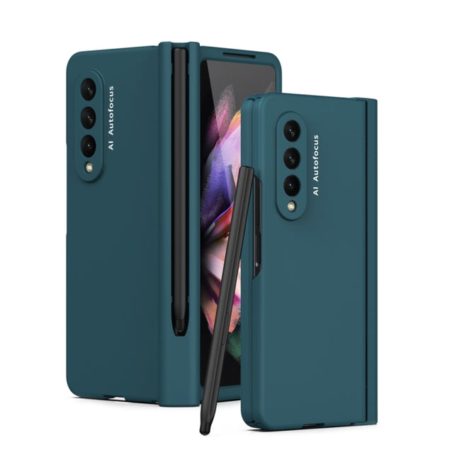 Macaron Hinge Phone Case with Stylus Pen Fold Edition & Protective Film, For Samsung Galaxy Z Fold3 5G