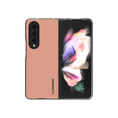 LC.IMEEKE Shock-resistant Plain Leather All-inclusive Protective Case, For Samsung Galaxy Z Fold4 5G