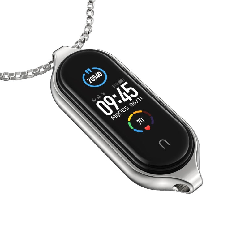MIJOBS Metal Pendant Stainless Steel Watch Necklace, For Xiaomi Mi Band 5 / 6