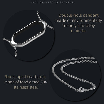 MIJOBS Metal Pendant Stainless Steel Watch Necklace, For Xiaomi Mi Band 5 / 6