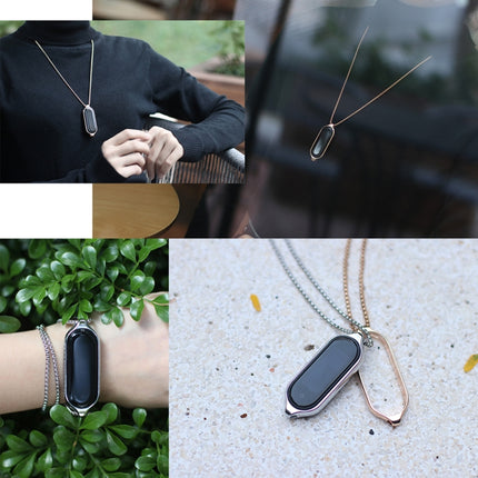 MIJOBS Metal Pendant Stainless Steel Watch Necklace, For Xiaomi Mi Band 5 / 6