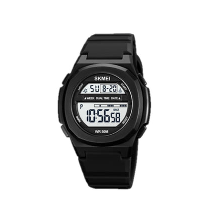 SKMEI 1821 Stainless Steel Buckle Silicone Strap Electronic Watch