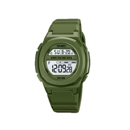 SKMEI 1821 Stainless Steel Buckle Silicone Strap Electronic Watch