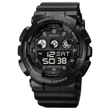 SKMEI 1857 Stainless Steel Buckle PU Strap Waterproof Electronic Watch