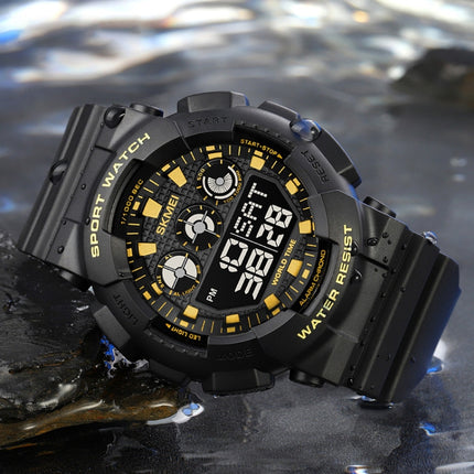 SKMEI 1857 Stainless Steel Buckle PU Strap Waterproof Electronic Watch