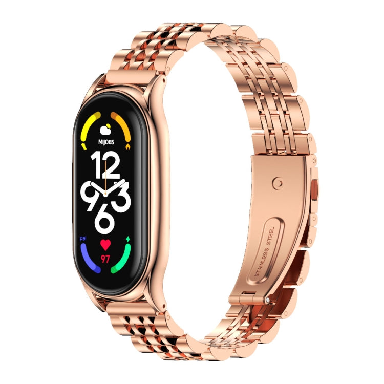 MIJOBS Plus Seven-bead Metal Stainless Steel Watch Band