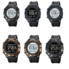 SKMEI 1872 Stainless Steel Buckle PU Strap Waterproof Electronic Watch, White, Black