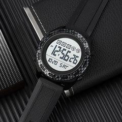 SKMEI 1872 Stainless Steel Buckle PU Strap Waterproof Electronic Watch, White, Black