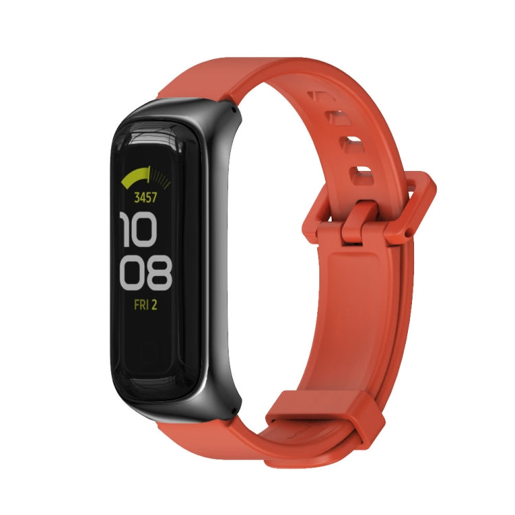MIJOBS Metal Case Silicone Watch Band, For Samsung Galaxy Fit 2