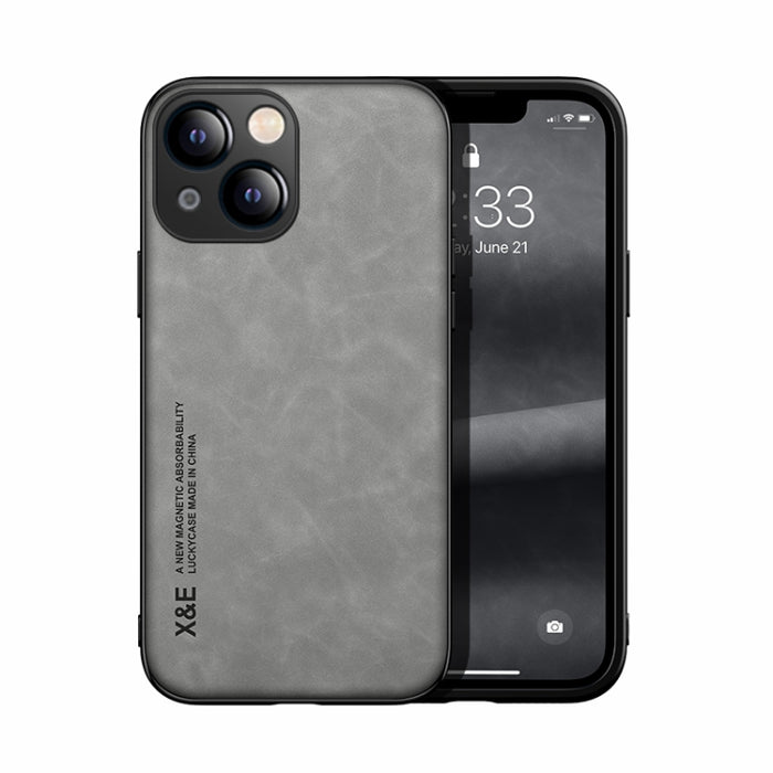 Skin Feel Magnetic Leather Back Phone Case, For iPhone 13 mini, For iPhone 13, For iPhone 13 Pro, For iPhone 13 Pro Max, For iPhone 12 mini, For iPhone 12