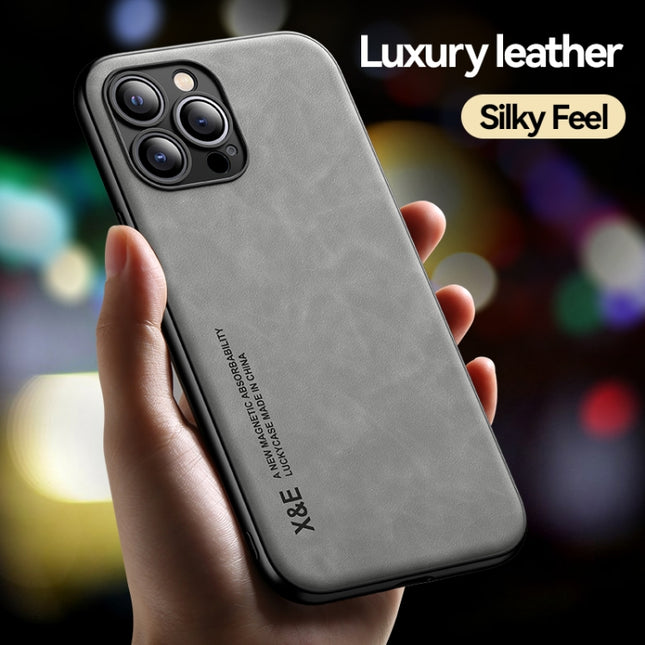 Skin Feel Magnetic Leather Back Phone Case