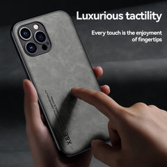 Skin Feel Magnetic Leather Back Phone Case, For iPhone 13 mini, For iPhone 13, For iPhone 13 Pro, For iPhone 13 Pro Max, For iPhone 12 mini, For iPhone 12, For iPhone 12 Pro, For iPhone 12 Pro Max