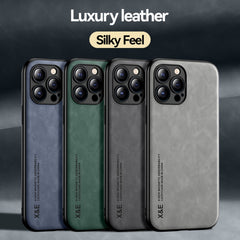 Skin Feel Magnetic Leather Back Phone Case, For iPhone 13 mini, For iPhone 13, For iPhone 13 Pro, For iPhone 13 Pro Max, For iPhone 12 mini, For iPhone 12, For iPhone 12 Pro, For iPhone 12 Pro Max