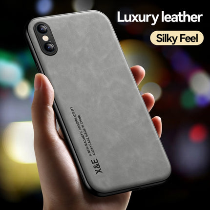 Skin Feel Magnetic Leather Back Phone Case, For iPhone XR, For iPhone XS Max, For iPhone SE 2022 / SE 2020 / 7 / 8, For iPhone 7 Plus / 8 Plus