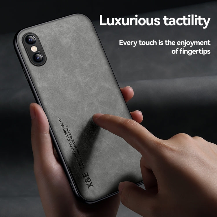 Skin Feel Magnetic Leather Back Phone Case, For iPhone XR, For iPhone XS Max, For iPhone SE 2022 / SE 2020 / 7 / 8, For iPhone 7 Plus / 8 Plus