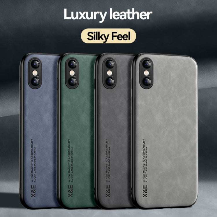 Skin Feel Magnetic Leather Back Phone Case, For iPhone XR, For iPhone XS Max, For iPhone SE 2022 / SE 2020 / 7 / 8, For iPhone 7 Plus / 8 Plus