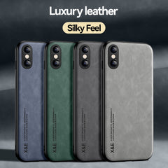 Skin Feel Magnetic Leather Back Phone Case, For iPhone XR, For iPhone XS Max, For iPhone SE 2022 / SE 2020 / 7 / 8, For iPhone 7 Plus / 8 Plus
