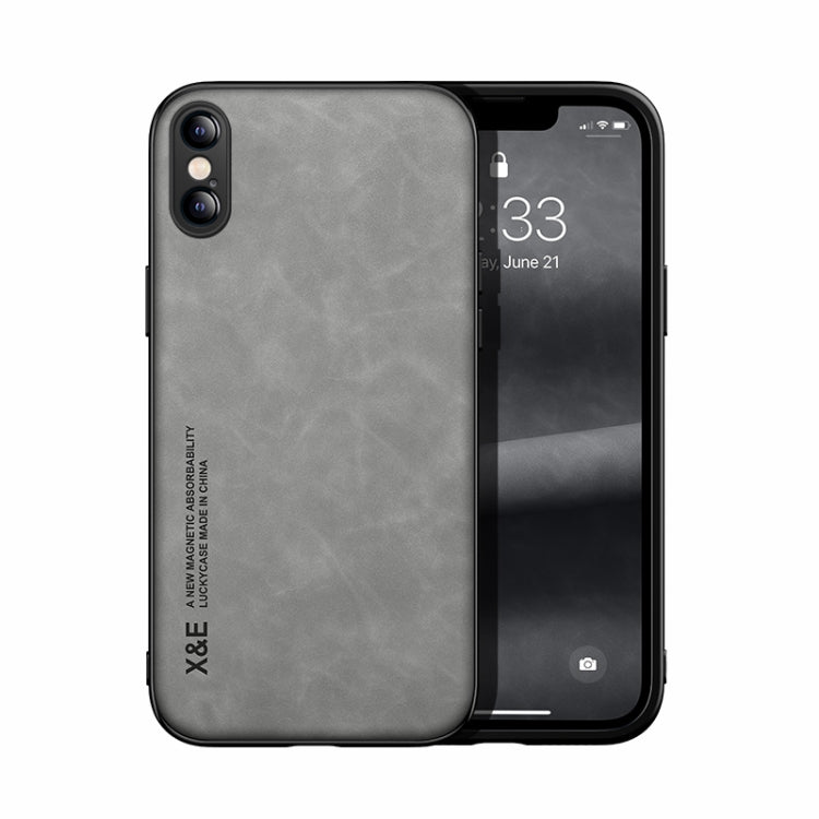 Skin Feel Magnetic Leather Back Phone Case, For iPhone XR, For iPhone XS Max, For iPhone SE 2022 / SE 2020 / 7 / 8, For iPhone 7 Plus / 8 Plus