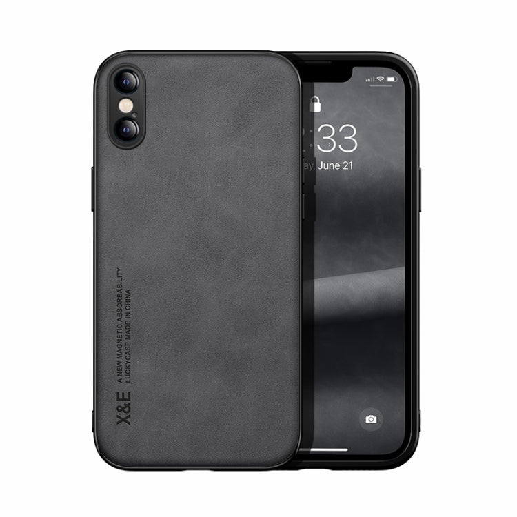 Skin Feel Magnetic Leather Back Phone Case, For iPhone XR, For iPhone XS Max, For iPhone SE 2022 / SE 2020 / 7 / 8, For iPhone 7 Plus / 8 Plus