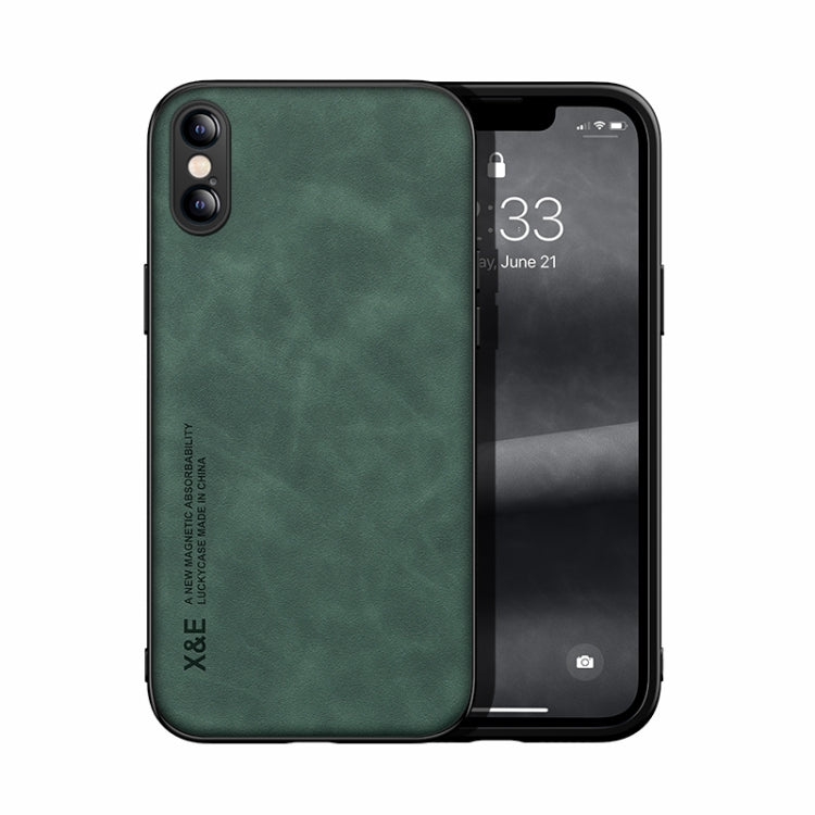 Skin Feel Magnetic Leather Back Phone Case, For iPhone XR, For iPhone XS Max, For iPhone SE 2022 / SE 2020 / 7 / 8, For iPhone 7 Plus / 8 Plus