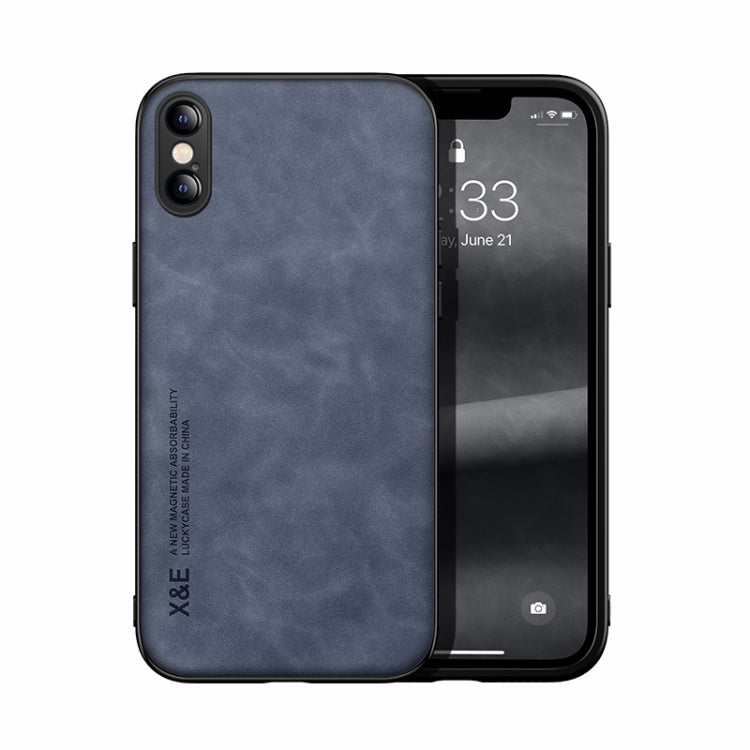Skin Feel Magnetic Leather Back Phone Case, For iPhone XR, For iPhone XS Max, For iPhone SE 2022 / SE 2020 / 7 / 8, For iPhone 7 Plus / 8 Plus