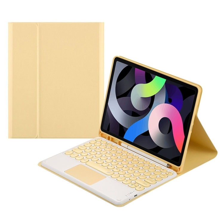 Round Cap Bluetooth Keyboard Leather Case with Pen Slot & Touchpad
