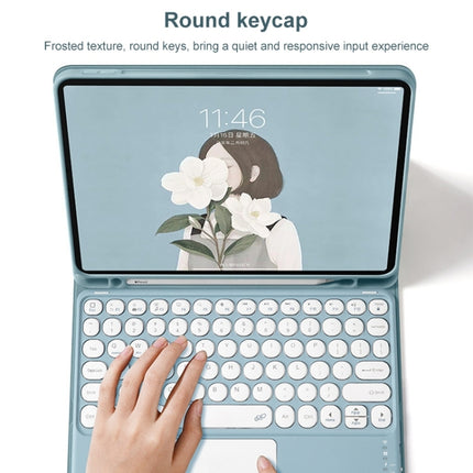 Round Cap Bluetooth Keyboard Leather Case with Pen Slot & Touchpad