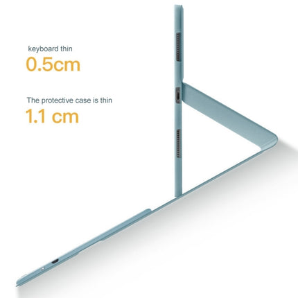 Round Cap Bluetooth Keyboard Leather Case with Pen Slot & Touchpad