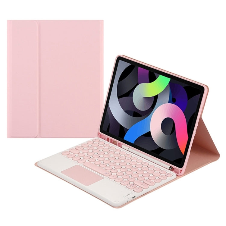 Round Cap Bluetooth Keyboard Leather Case with Pen Slot & Touchpad