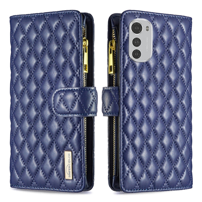 Diamond Lattice Zipper Wallet Leather Flip Phone Case, For Motorola Moto E32 4G, For Motorola Moto E40 / E30, For Motorola Moto G22, For Motorola Moto G31 / G41
