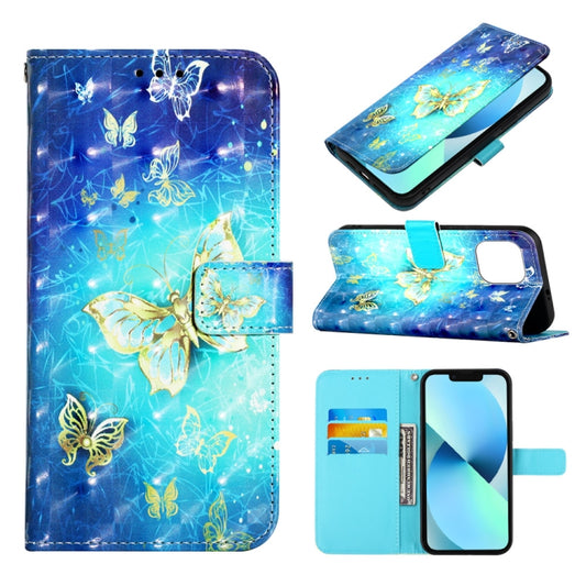 3D Painting Horizontal Flip Leather Phone Case, For iPhone 14, For iPhone 14 Plus, For iPhone 14 Pro, For iPhone 14 Pro Max