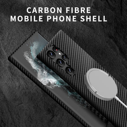Carbon Fiber Texture MagSafe Magnetic Phone Case, For Samsung Galaxy S22 5G, For Samsung Galaxy S22 Plus 5G, For Samsung Galaxy S22 Ultra 5G