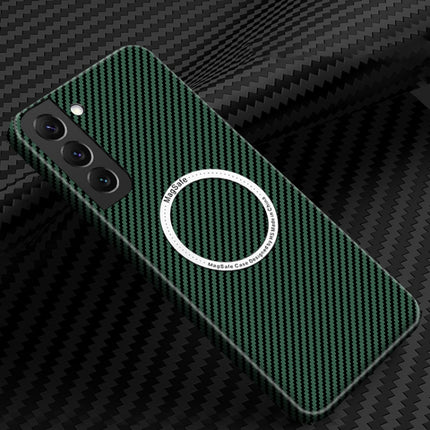 Carbon Fiber Texture MagSafe Magnetic Phone Case, For Samsung Galaxy S22 5G, For Samsung Galaxy S22 Plus 5G, For Samsung Galaxy S22 Ultra 5G