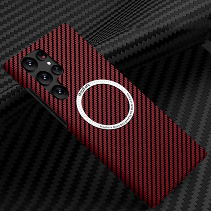 Carbon Fiber Texture MagSafe Magnetic Phone Case, For Samsung Galaxy S22 5G, For Samsung Galaxy S22 Plus 5G, For Samsung Galaxy S22 Ultra 5G