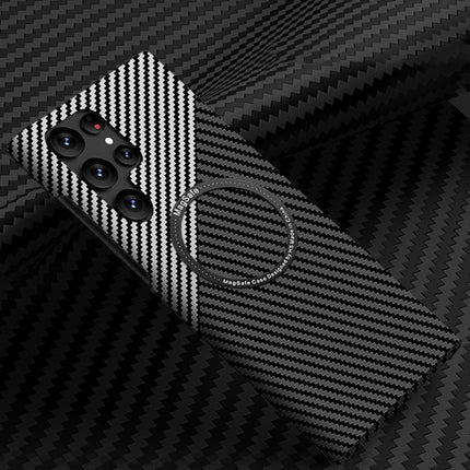 Carbon Fiber Texture MagSafe Magnetic Phone Case, For Samsung Galaxy S22 5G, For Samsung Galaxy S22 Plus 5G, For Samsung Galaxy S22 Ultra 5G